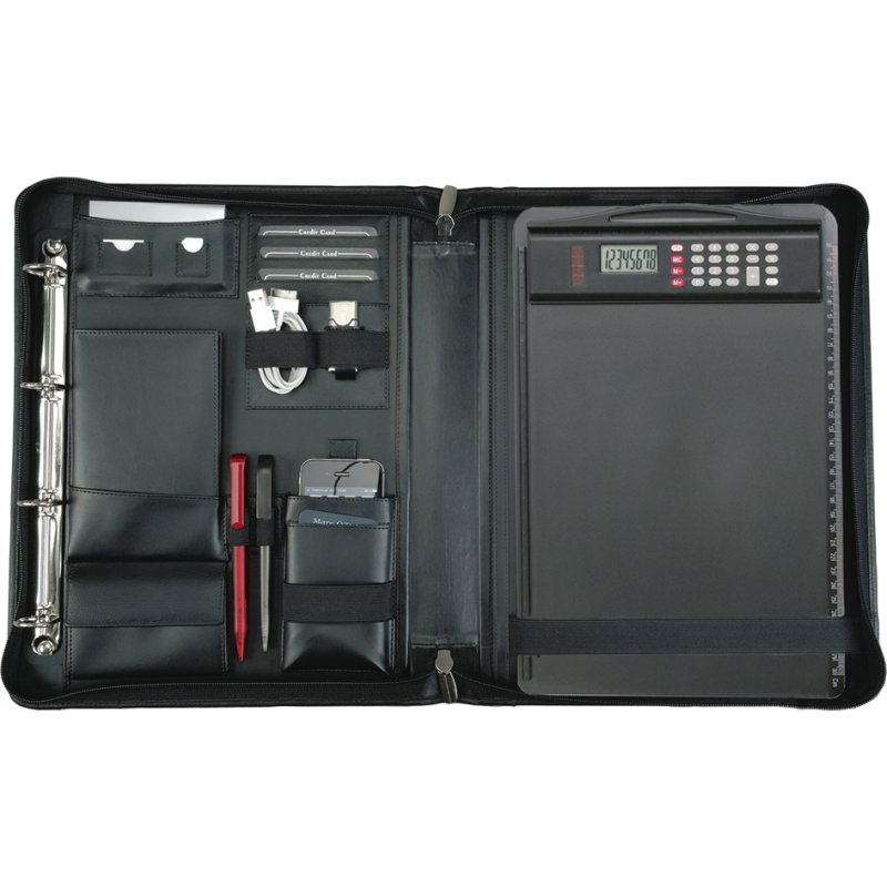 Alassio organizer map Cesena, A4, leer, zwart